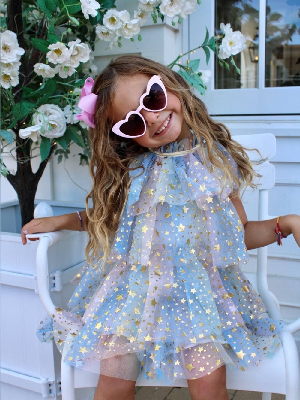 Lola and the Boys Kids Pastel Star Tulle Dress